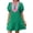 Green, variant on Short Sleeve Women Color Block V Neck Ruffle Mini Dress