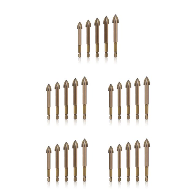 Speravity 5 piezas de brocas de perforación, abridor de agujeros para azulejos, aleación dura, punzonado DIY, herramientas de construcción Triangular Cobre Tipo 1 5piezas Speravity CBP182012