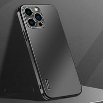 Cowithday for iPhone 15 Pro Max 6.7 inch Case 2023 [Military Drop Protection] Metal Aluminum Camera Cover Matte Hard PC Back Shell Soft TPU Bumper Shockproof Lightweight Case, Black