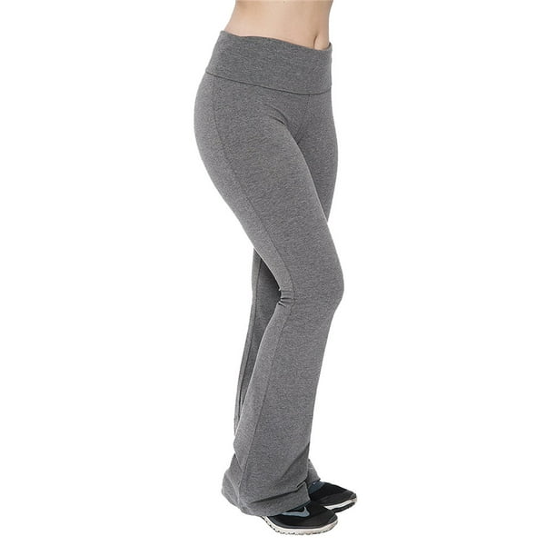 Unatoiry Women Yoga Pants Fold Over Waistband Flared Boot Leg Yoga