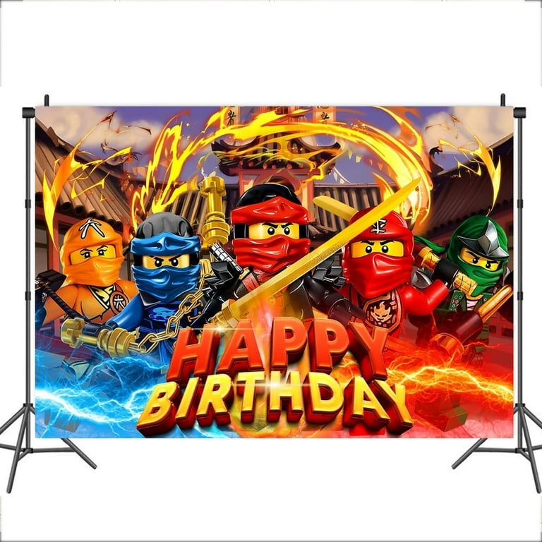 PUMPUMP Ninjago Birthday Decorations Ninjago Backdrop Happy Birthday Banner Background Wall Decorations for Kids Ninjago Party Supplies 5x3ft Walmart