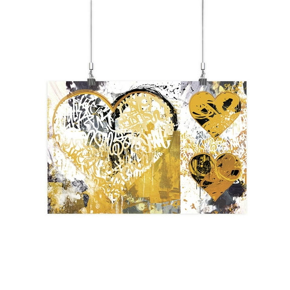 Image Conscious Graffiti Hearts Poster - Porter Hastings Designs, Poster Print 24 x 36 in