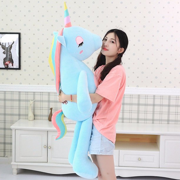 Large Plush Unicorn Pink Animal for Girls Cute Soft Sleeping Pillow Appease Doll Surprise Christmas Birthday Gift for Children zhangmengya LED