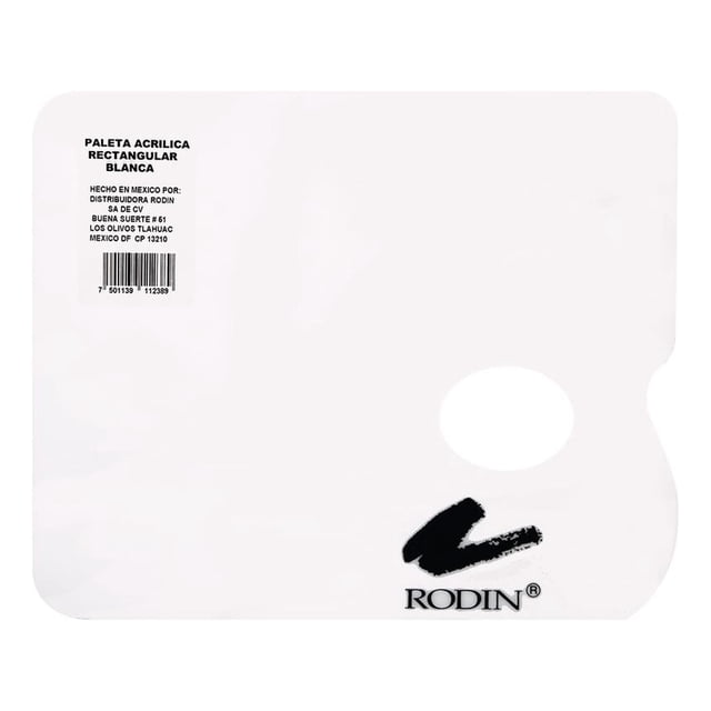 Paleta Acrílica Transparente Rectangular ATL RODIN Pintura multicolor 11.8 x 7.9 pulgadas
