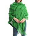 thumbnail image 7 of Weikingp Shawl Wraps for Women Women Solid Poncho With Tassels Knitted Shawl Scarf Fringed Wrap Sweater Pullover Cape Gifts for Women () Green Acrylic, 7 of 7