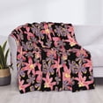 thumbnail image 3 of Uemuo Lilies Flowers Printed Throw Blanket for Couch, Fluffy Fuzzy Blankets for Bed, Sofa, Cozy Flannel Faux Fur Blanket-80"x60", 3 of 6