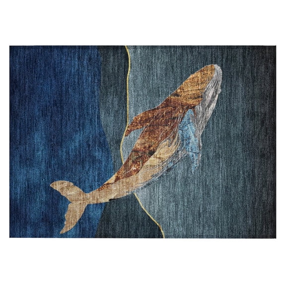 Dalyn Rugs Machine Washable Indoor/Outdoor Chantille ACN2078 Blue 1'8" x 2'6" Rug
