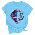 thumbnail image 3 of VKOYWKM T-Shirts du 4 Juillet pour Femmes Fête de l'Indépendance T-Shirts Graphiques Drapeau Américain Manches Courtes Col Rond Patriotiques T-Shirts du 4 Juillet, 3 of 7
