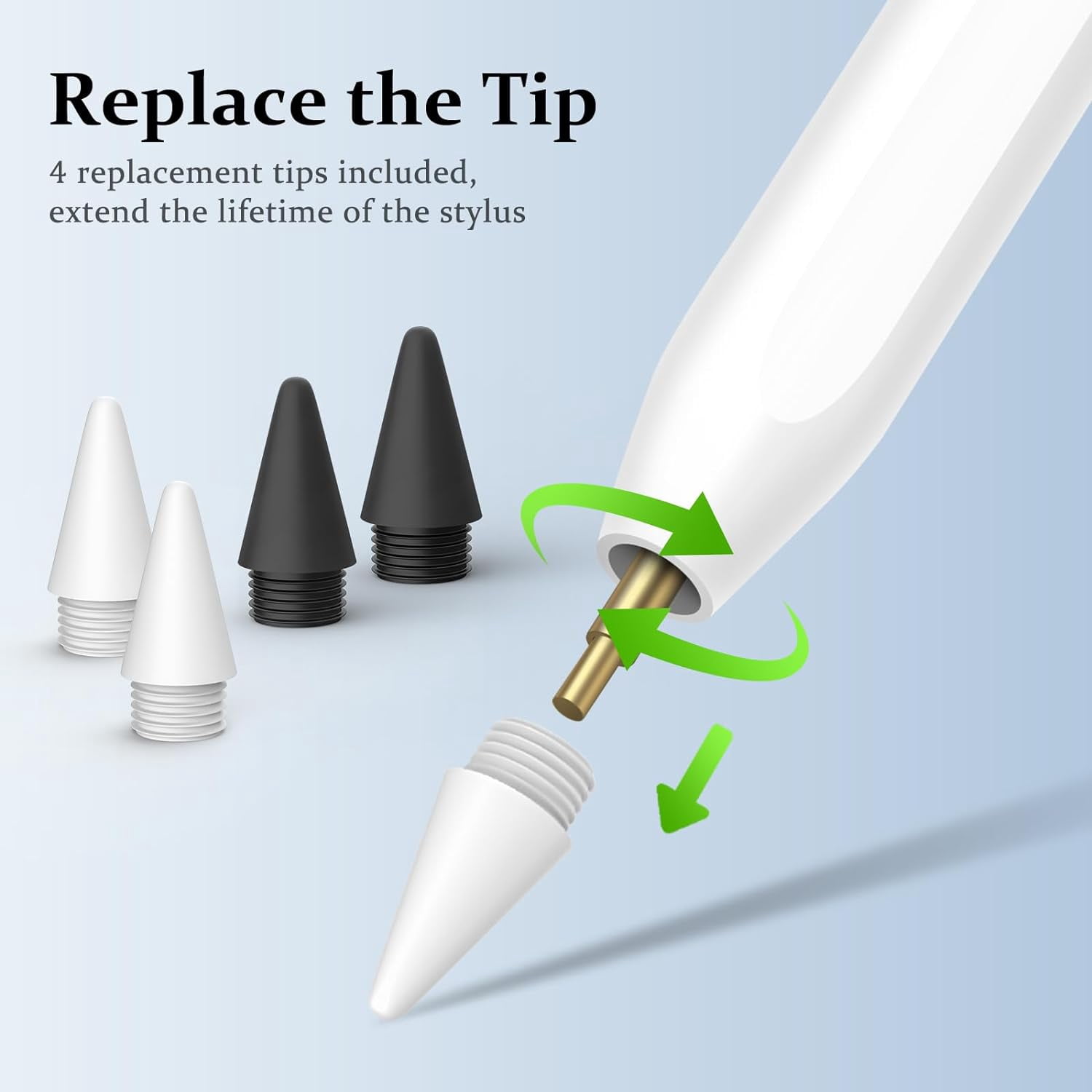 Antier Stylus Pen for iPad W/Palm Rejection Technology,Fast Charging, Apple Pencil 2nd Gen Compatible W/iPad 6/7/8/9/10, iPad Pro12.9/11"/M4, iPad Air3/4/5/6,iPad mini5/6 (White&Black)