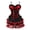 Red, variant on Gothic Polka DOTS Corset with Multi Layer lace Skirt L Red