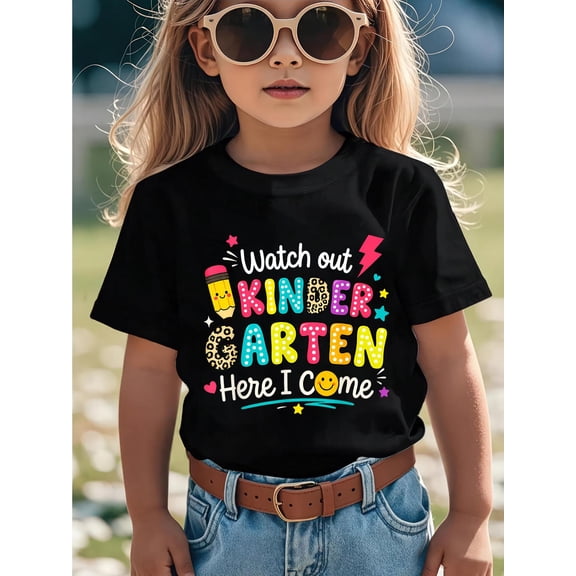 Watch Out Kindergarten Here I Come Kindergarten for Girls Kids T-Shirt