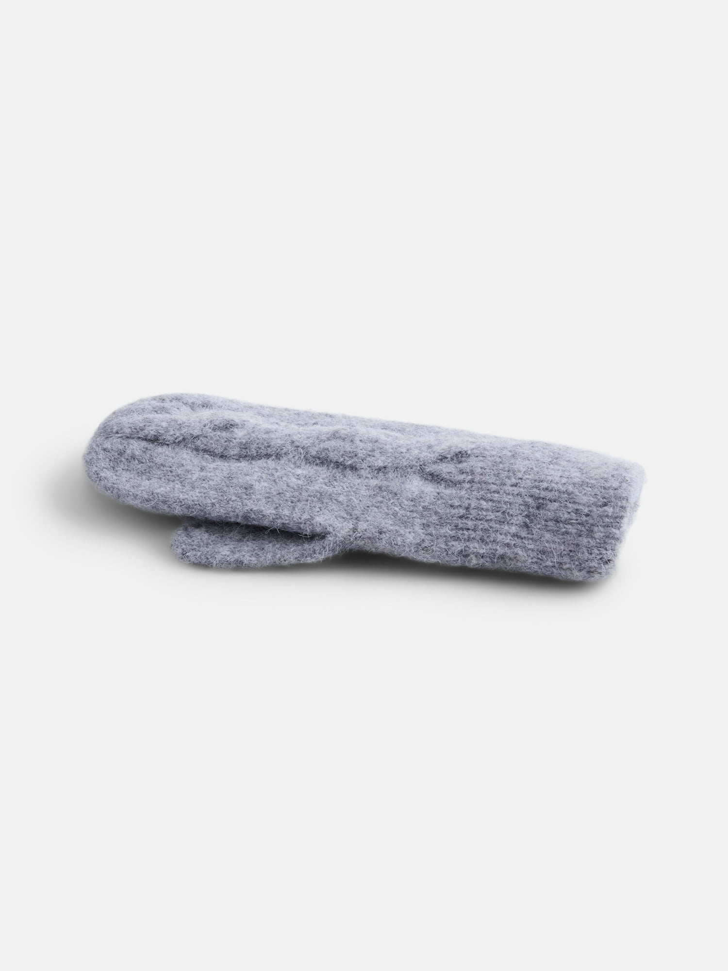 Scenario Women's Cable Knit Mittens, Medium Grey Heather