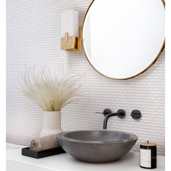 Apollo Tile 5 pack 11.8-in x 11.8-in Glacial White Glass Mosaic Wall Tile (4.83 Sq ft/case)