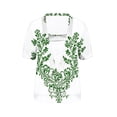 thumbnail image 4 of XPMWRP Women's Summer Top Trendy 2 in 1 Blouses Short Sleeve Shirt Casual T Shirts Beach Vacation Fashion Clothes Green L, 4 of 5