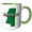 Green/White, variant on 3drose, State Map and Picture Text of Mississippi, 11oz Two-tone Red Mug