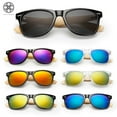 thumbnail image 5 of Luxtrada Vintage Classic Stylish Wood Wooden Bamboo Eyewear Unisex Mens Womens Retro Sunglasses (Black&Gold), 5 of 5