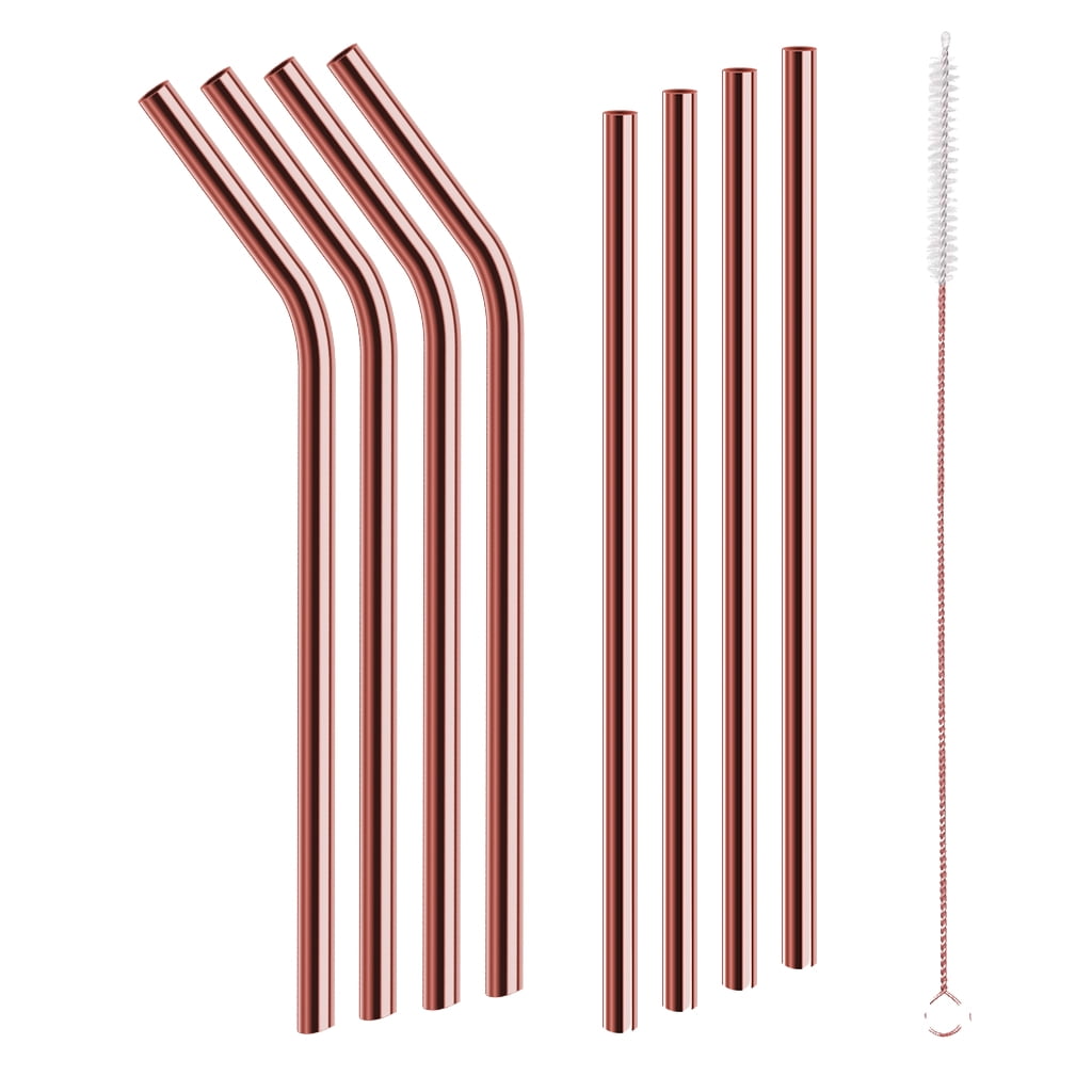 Cleaning B Reusable Straws Stainless Steel Straws - 10 Pack with Silicone Tips 