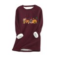 thumbnail image 2 of Chemises pour Femmes Col Rond Poche Épaissie Peluche Chaude Manches Longues Hauts Décontractés pour Femmes en Liquidation, 2 of 5