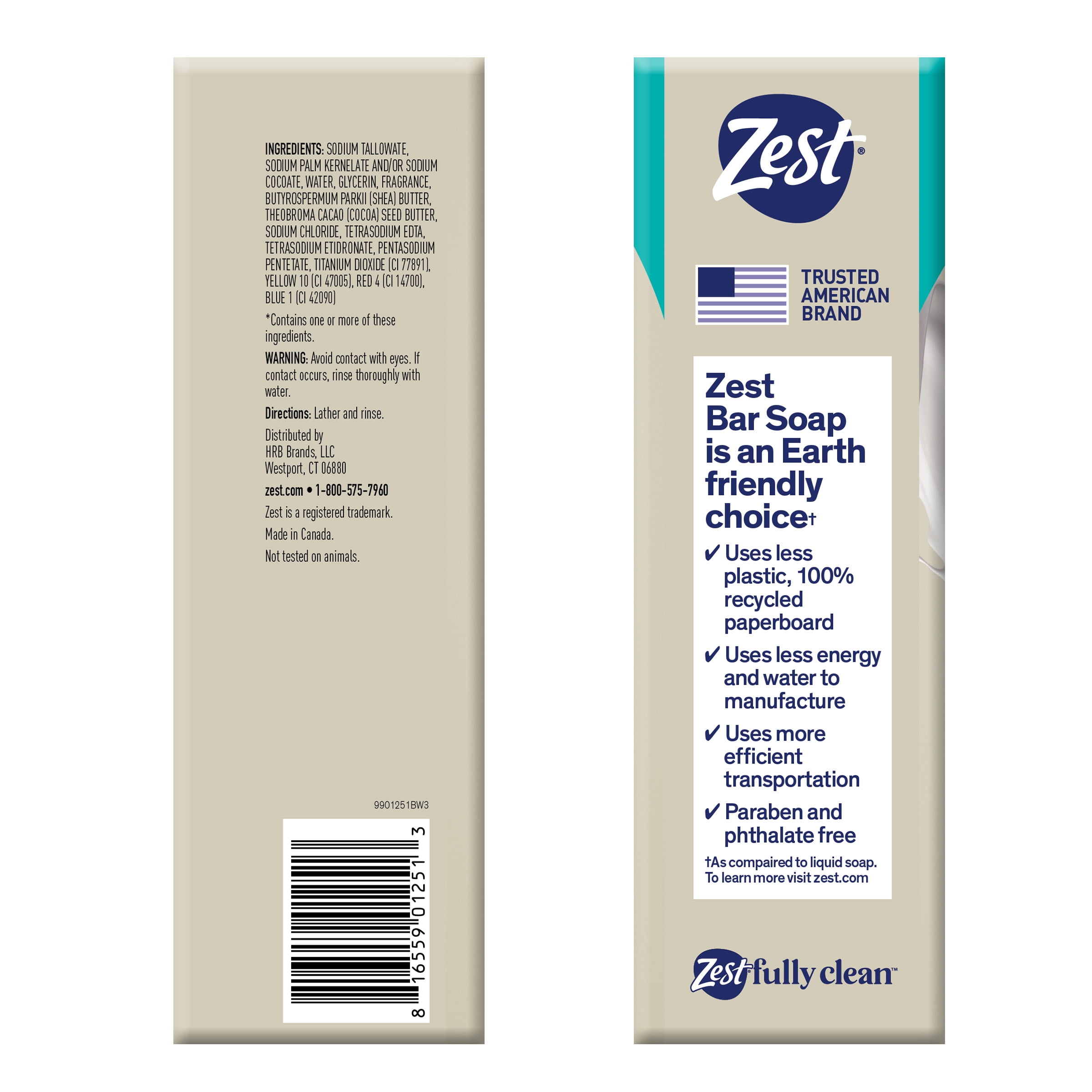 Zest Coco Butter & Shea 8 Bar Soap, 3.2oz
