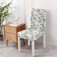 thumbnail image 4 of Romantic Peony Garden Autumn Leaves Dining Chair Covers 4 Pack Washable Polyester Stretch Slipcovers Removable Seat Protector for Rustic Dining Room, 4 of 7