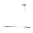 thumbnail image 3 of Indoor Home Decorative Midcentury Modern Brees 1 Light Black and Brass Pendant, 3 of 7