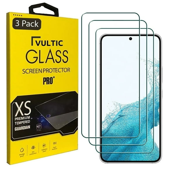 Vultic [3 Pack] Protecteur d'Écran pour Samsung Galaxy S22 Plus 5G [Compatible avec Étui], Film en Verre Trempé