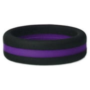 LIFEBEATS GIFTS Black and Purple Stripe Silicone Ring Size 9 by Lifebeats