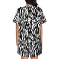 thumbnail image 6 of Fuzoiu Zebra Print Women's Short-Sleeved Pajama Set,Lounge Sleepwear Set,Womens Pajama Sets 2 Piece,Button-Up Top and Shorts with Pockets-Large, 6 of 7