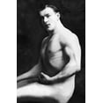 thumbnail image 2 of Vintage Muscle Men 13x18 Gold Ornate Wood Framed with Double Matting Museum Art Print Titled - Arm Curl from Seated Pose, 2 of 4