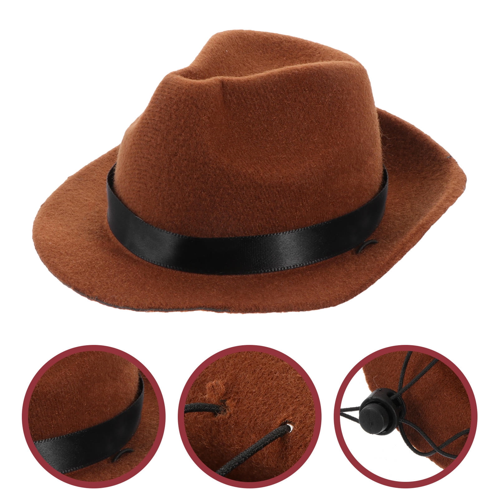 FESTFENDS Brown Pet Cowboy Hat Cotton Material Cool Comfortable Fit for Pet Themed Party
