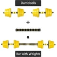 thumbnail image 3 of Tuekys 2 in 1 44LBS Adjustable Dumbbell Set, Free Weight Set Used as Dumbbell and Barbell for Home Gym Fitness Workout Equipment, 3 of 7