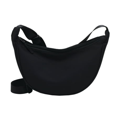 Ladies Simple Nylon Crossbody Bag Lightweight Small Satchel Bag Single Shoulder Canvas Bag