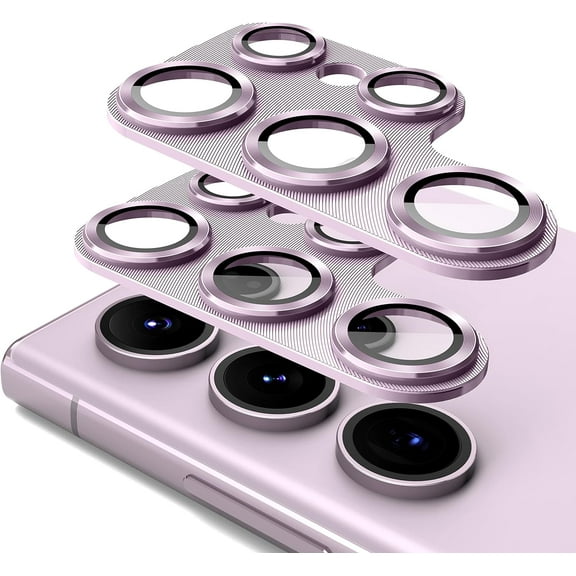 Haobuy for Samsung Galaxy S24 Ultra S24 Plus S24 Camera Lens Protector Tempered Glass Anti-Scratch Metal Cover 2pcs