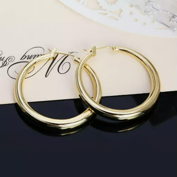New Popular Silver / Gold Loop Earrings Fashion Ladies Jewelry Smooth Round