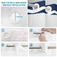 thumbnail image 4 of No Hook Shower Curtain, Navy Blue Anchor Nautical Shower Curtains for Bathroom with See Through Top Window, Navy Blue Striped Farmhouse Waterproof & Washable Bath Curtain 60"x72", 4 of 9