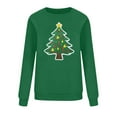thumbnail image 4 of HOMBOM Merry Sweatshirts for Women Cute Crewneck Green Casual Tree Light Up Xmas Adults Sweatshirt, 4 of 6