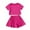 Hot Pink, variant on ZACPNCV Girls 2 Piece Outfit Summer Short Sleeve Tops and Paperbag Waist Shorts Set Cute Clothing Beige 5-6 Years