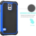 thumbnail image 3 of Galaxy S5 Case, Galaxy S5 Sturdy Case, Tekcoo [Tmajor] [Blue/Black] Shock Absorbing Hybrid Rubber Plastic Impact Defender Rugged Slim Hard Case Cover Shell For Samsung Galaxy S5 S V I9600 GS5, 3 of 4