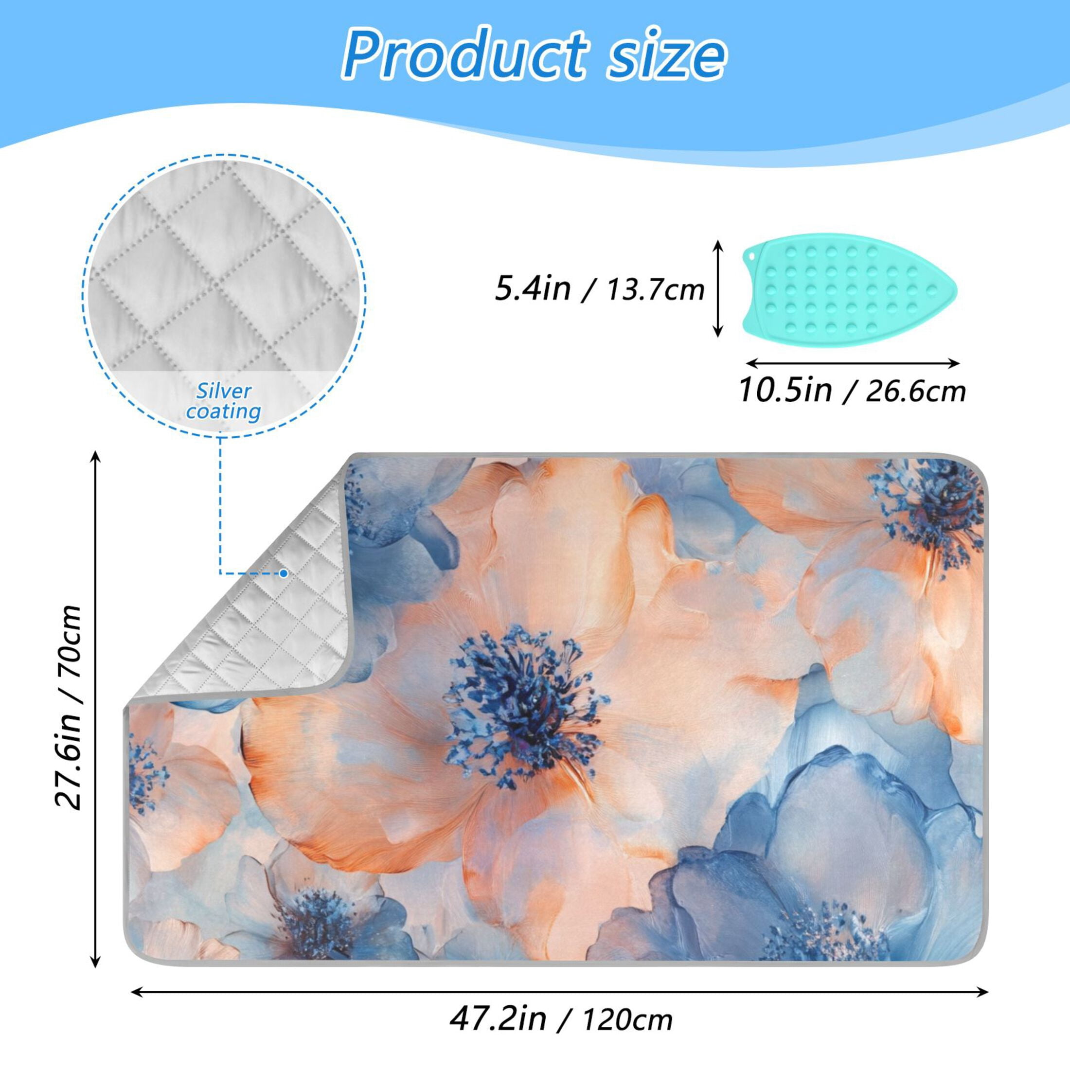 Flowers Oil Painting Ironing Board Covers Heat Resistant Ironing Pad Mat Portable for Travel Washer Dryer Table