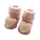 thumbnail image 2 of 1 par de calcetines de invierno gruesos de felpa para recién nacidos, adorables calcetines de suelo para bebé, antideslizantes para niños pequeños (rosa, corazón), 2 of 5