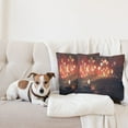 thumbnail image 4 of Ambesonne Fantasy Throw Pillow Cover 2 Pack, Night Scenery, 18", Ruby and Yellow, 4 of 7