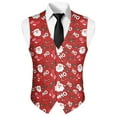 thumbnail image 5 of Yuyamidu Christmas Suit Vests for Men Size M Santa Claus Casual Formal Dress Vest HO-HO-HO Business Slim Fit Waistcoat Vest with 3 Real Pockets for Suits Tuxedo, Red, 5 of 7