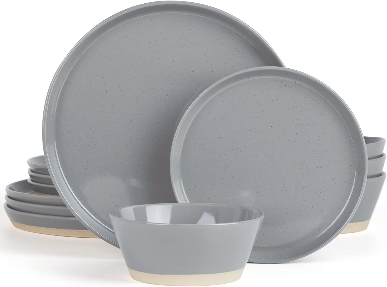 Famiware Saturn Dinnerware Sets 12 Piece Dish Set Plates and Bowls Sets ...