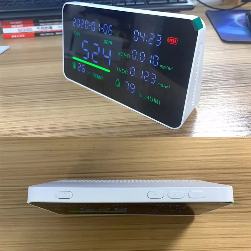 Air Quality Monitor CO2 HCHO TVOC Tester USB Rechargeable Room Temperature Humidity Meter Gas Analyzers