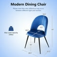 thumbnail image 2 of Gymax Dining Chair Set of 2 Velvet Upholstered Side Chair w/ Metal Base for Living Room Blue, 2 of 9