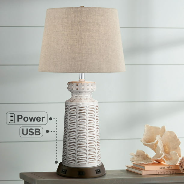 360 Lighting Country Cottage Table Lamp, Cream Colored Ceramic Table Lamps