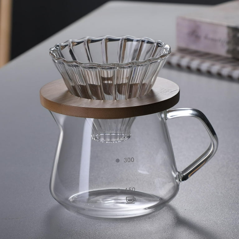 Pour Over Coffee Maker Set, Glass Drip Kettle & Coffee Dripper