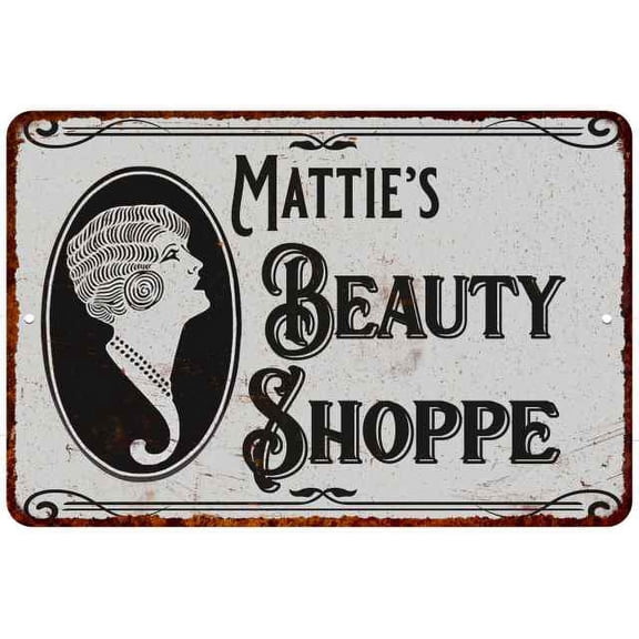 Mattie's Beauty Shoppe Chic Sign Vintage Decor 8x12 Metal Sign 108120021255