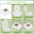 thumbnail image 4 of 28 Packs 3.3x3.3x1.3 Inch Square Gift Boxes with Clear Window White Bakery Boxes Gift Packaging Boxes for Anniversaries Birthdays Weddings Graduation, 4 of 6