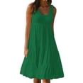 thumbnail image 1 of Ruimatai Robe Femme Été Liquidation Mode Femme Vacances Été Couleur Unie Sans Manches Robe de Fête Plage, 1 of 9